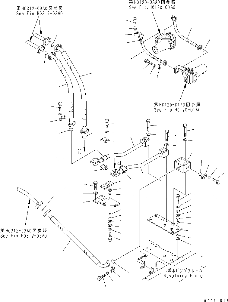 Схема запчастей Komatsu PC1250-7 - ЛИНИЯ ПОДАЧИS (ТРУБЫ И КЛАПАН BRANCH)(№7-) ГИДРАВЛИКА