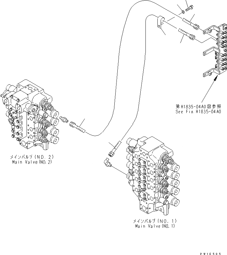 Схема запчастей Komatsu PC1250-7 - PPC ЛИНИЯ ХОДА ГИДРАВЛИКА