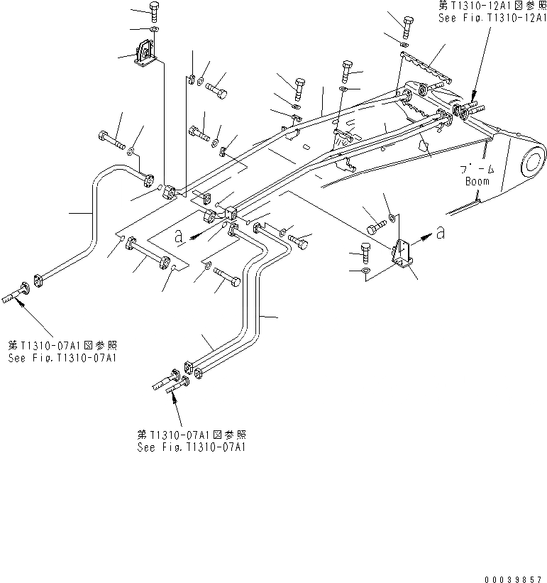 Схема запчастей Komatsu PC1250-7 - РАБОЧЕЕ ОБОРУДОВАНИЕ (ТРУБЫ) (КОВШ CYL. ЛИНИИ) (/) (ДЛЯ ПОГРУЗ.)(№-) РАБОЧЕЕ ОБОРУДОВАНИЕ