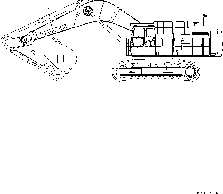 Схема запчастей Komatsu PC1250-7 - СТРЕЛА МАРКИРОВКА МАРКИРОВКА