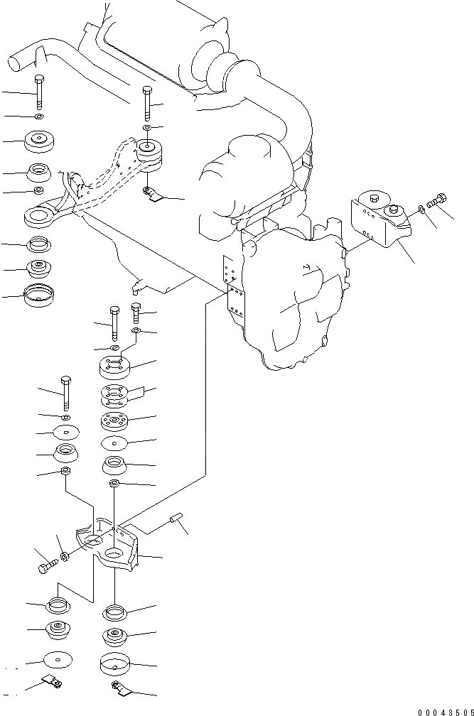 Схема запчастей Komatsu PC1250-8 - КРЕПЛЕНИЕ ДВИГАТЕЛЯ(№-) КОМПОНЕНТЫ ДВИГАТЕЛЯ