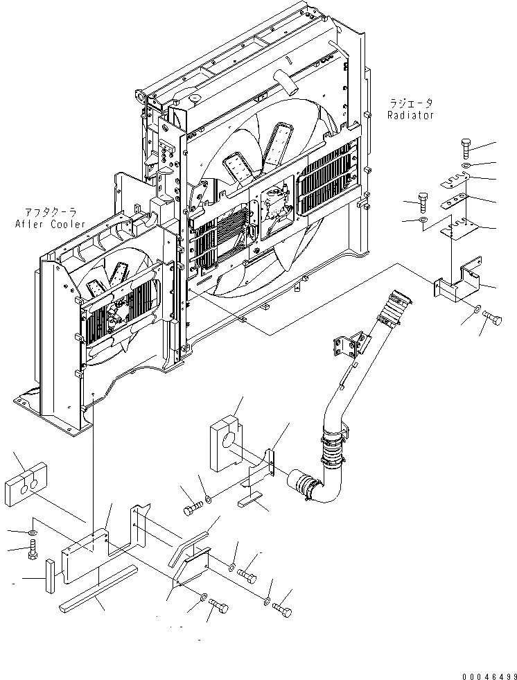 Схема запчастей Komatsu PC1250-8 - ОХЛАЖД-Е (ПОСЛЕОХЛАДИТЕЛЬ COVER)(№-) СИСТЕМА ОХЛАЖДЕНИЯ