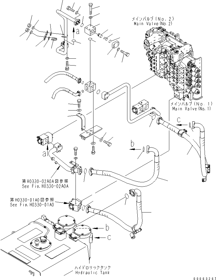 Схема запчастей Komatsu PC1250-8 - ВОЗВРАТНАЯ ЛИНИЯ(ПОВОРОТН. ВСАСЫВ.) (/)(№-) ГИДРАВЛИКА