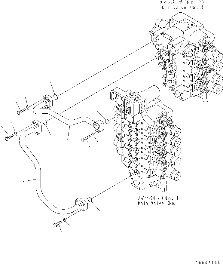 Схема запчастей Komatsu PC1250-8 - КЛАПАН ПОДАЮЩ. ТРУБЫ (ПРЯМ. ХОД)(№-) ГИДРАВЛИКА