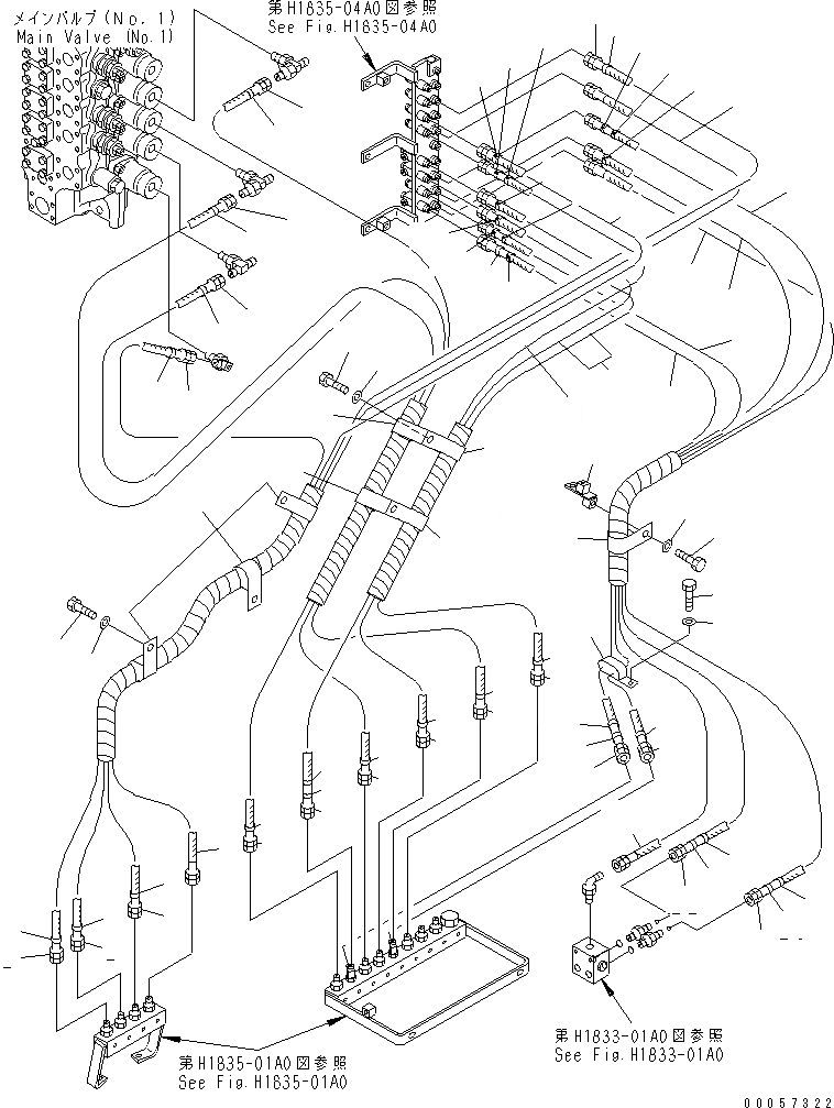 Схема запчастей Komatsu PC1250-8 - PPC ЛИНИЯ СОЕД-Е (ШЛАНГИ¤ ДЕКА)(№-) ГИДРАВЛИКА
