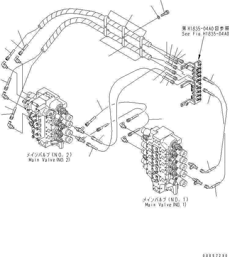 Схема запчастей Komatsu PC1250-8 - PPC СТРЕЛА И ЛИНИЯ КОВША(№-) ГИДРАВЛИКА