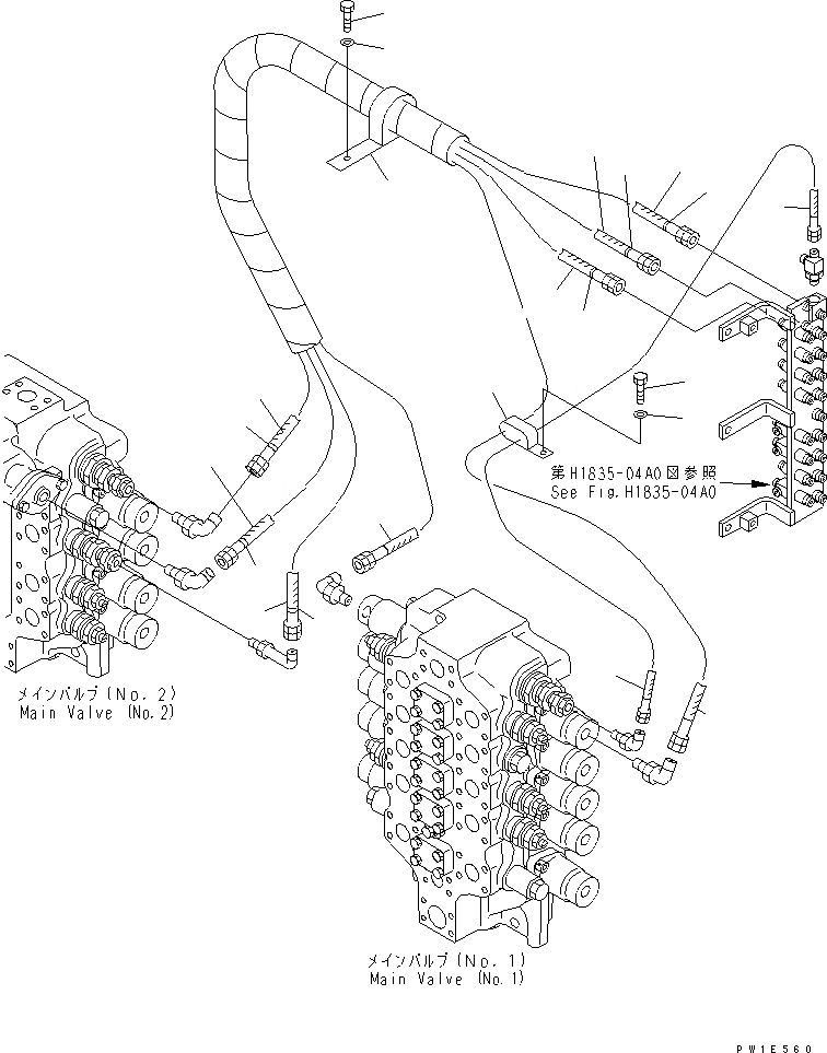 Схема запчастей Komatsu PC1250-8 - PPC ЛИНИЯ УСИЛ. ПОДЪЕМА(№-) ГИДРАВЛИКА