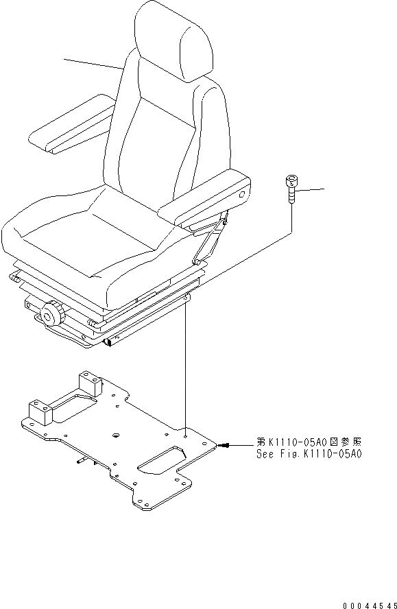 Схема запчастей Komatsu PC1250-8 - СИДЕНЬЕ ОПЕРАТОРА (С ВОЗД. ПОДВЕСКОЙ)(№-) КАБИНА ОПЕРАТОРА И СИСТЕМА УПРАВЛЕНИЯ