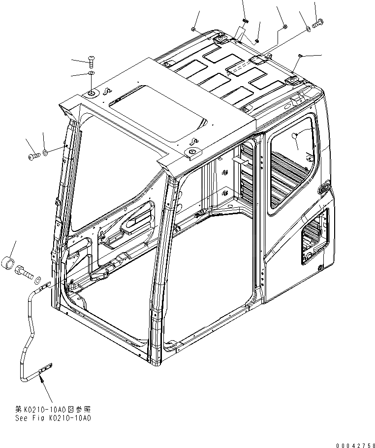 Схема запчастей Komatsu PC1250-8 - КАБИНА (БОЛТ) (КАРЬЕРН. СПЕЦИФ-Я)(№-) КАБИНА ОПЕРАТОРА И СИСТЕМА УПРАВЛЕНИЯ