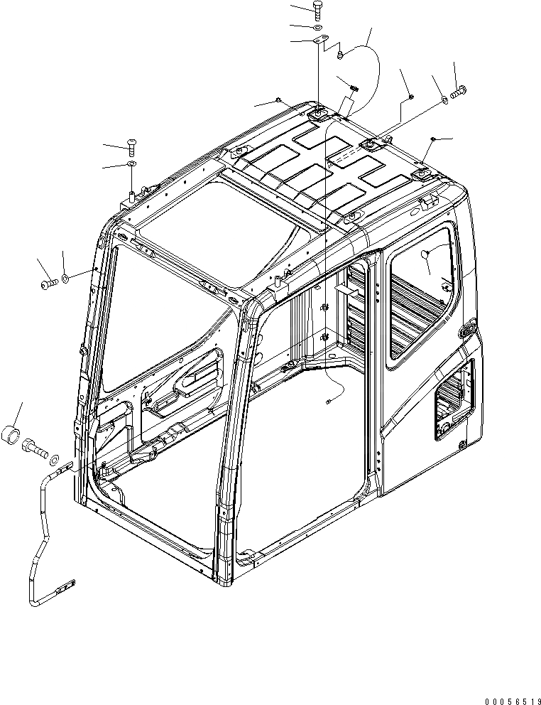 Схема запчастей Komatsu PC1250-8 - КАБИНА (БОЛТ) (КАРЬЕРН. СПЕЦИФ-Я) (С ORBCOMM)(№-) КАБИНА ОПЕРАТОРА И СИСТЕМА УПРАВЛЕНИЯ