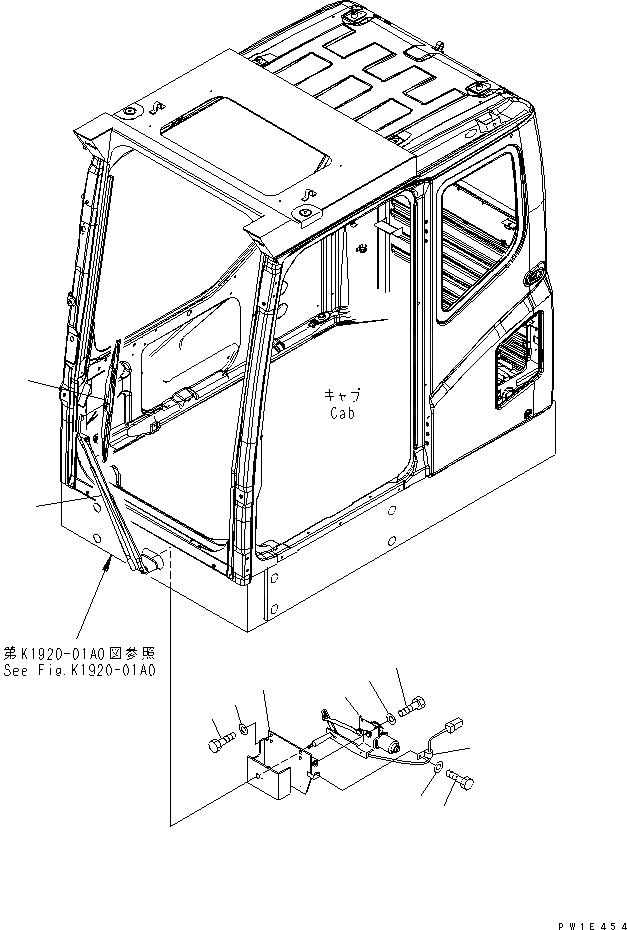 Схема запчастей Komatsu PC1250-8 - НИЖН. ДВОРНИКИ(№-) КАБИНА ОПЕРАТОРА И СИСТЕМА УПРАВЛЕНИЯ