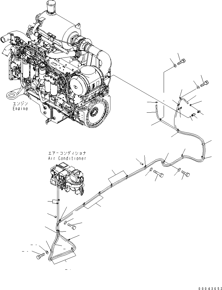 Схема запчастей Komatsu PC1250-8 - КОНДИЦ. ВОЗДУХА (ШЛАНГИ ОБОГРЕВАТЕЛЯ)(№-) КАБИНА ОПЕРАТОРА И СИСТЕМА УПРАВЛЕНИЯ