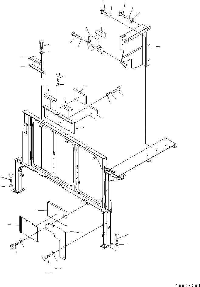 Схема запчастей Komatsu PC1250-8 - ПЕРЕГОРОДКА. (КАБИНА) (COVER) (/)(№-) ЧАСТИ КОРПУСА