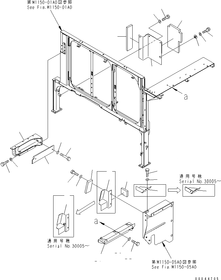 Схема запчастей Komatsu PC1250-8 - ПЕРЕГОРОДКА. (КАБИНА) (COVER) (/)(№-) ЧАСТИ КОРПУСА