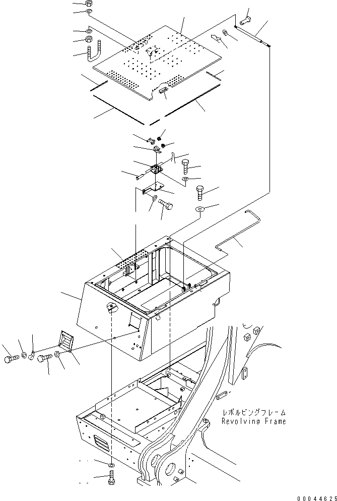 Схема запчастей Komatsu PC1250-8 - ПРАВ. КОРПУС(№-) ЧАСТИ КОРПУСА