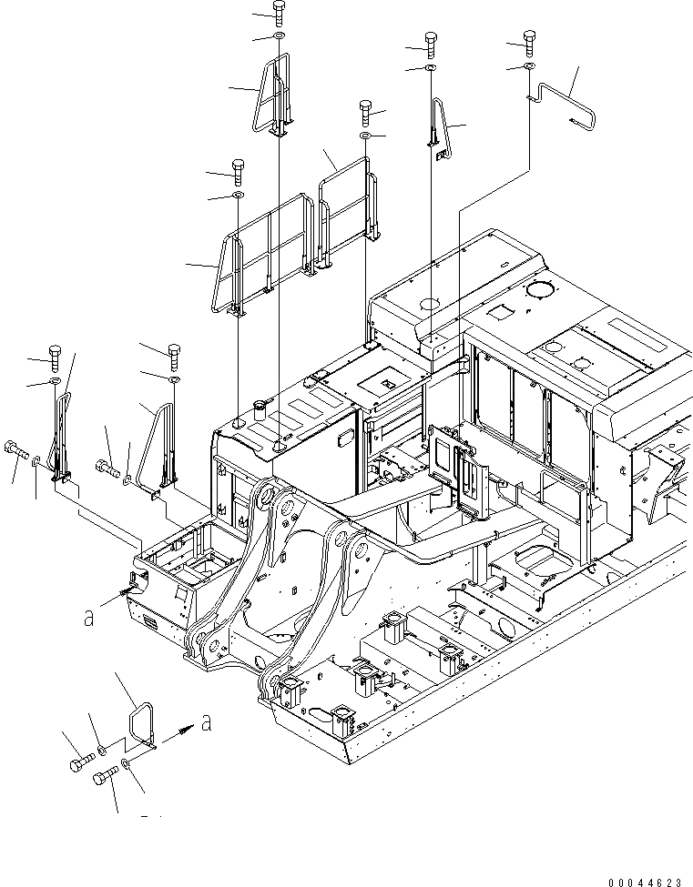 Схема запчастей Komatsu PC1250-8 - HANDRAIL(№-) ЧАСТИ КОРПУСА