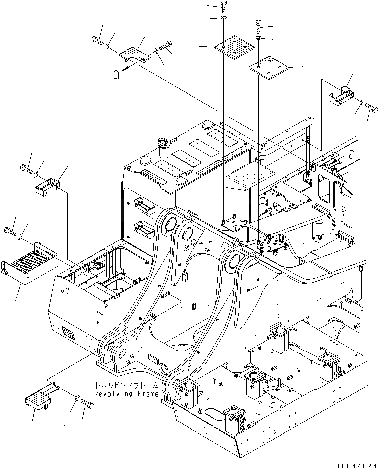 Схема запчастей Komatsu PC1250-8 - ПОРУЧНИ(СТУПЕНИ)(№-) ЧАСТИ КОРПУСА