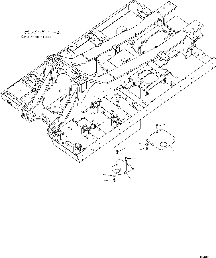 Схема запчастей Komatsu PC1250-8 - НИЖН. КРЫШКА (ОСНОВНАЯ РАМА) (ЦЕНТР.)(№-) ЧАСТИ КОРПУСА