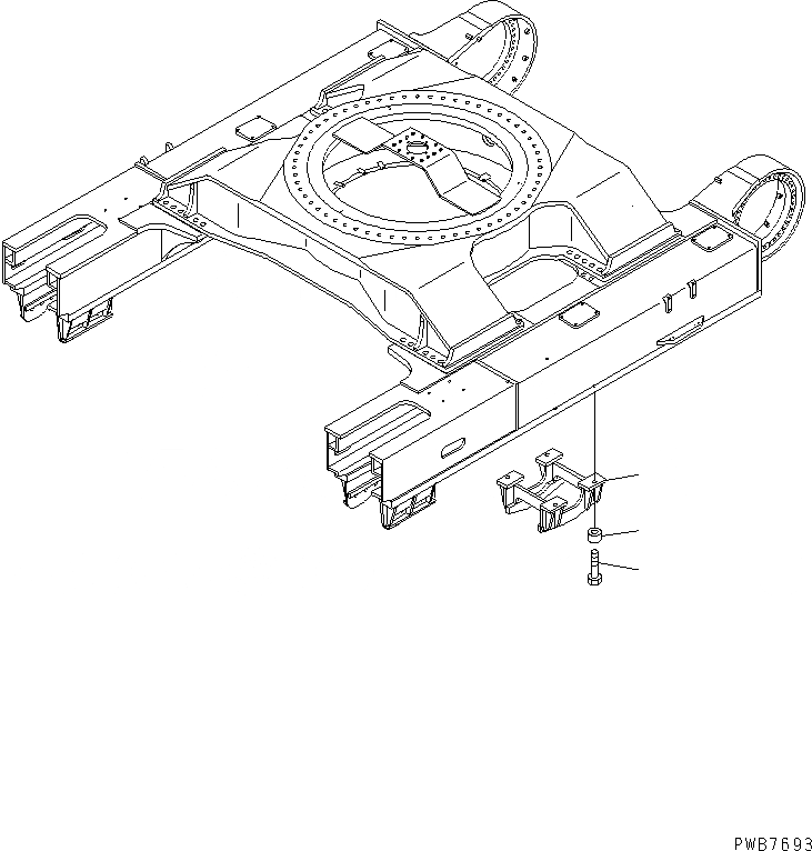 Схема запчастей Komatsu PC1250-8 - ГУСЕНИЧНАЯ РАМА (ЗАЩИТА КАТКОВ) (ЛЕВ.)(№-) ХОДОВАЯ