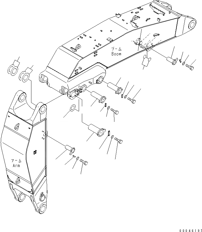 Схема запчастей Komatsu PC1250-8 - РАБОЧЕЕ ОБОРУДОВАНИЕ (ПАЛЕЦ) (ДЛЯ ПОГРУЗ.)(№-) РАБОЧЕЕ ОБОРУДОВАНИЕ