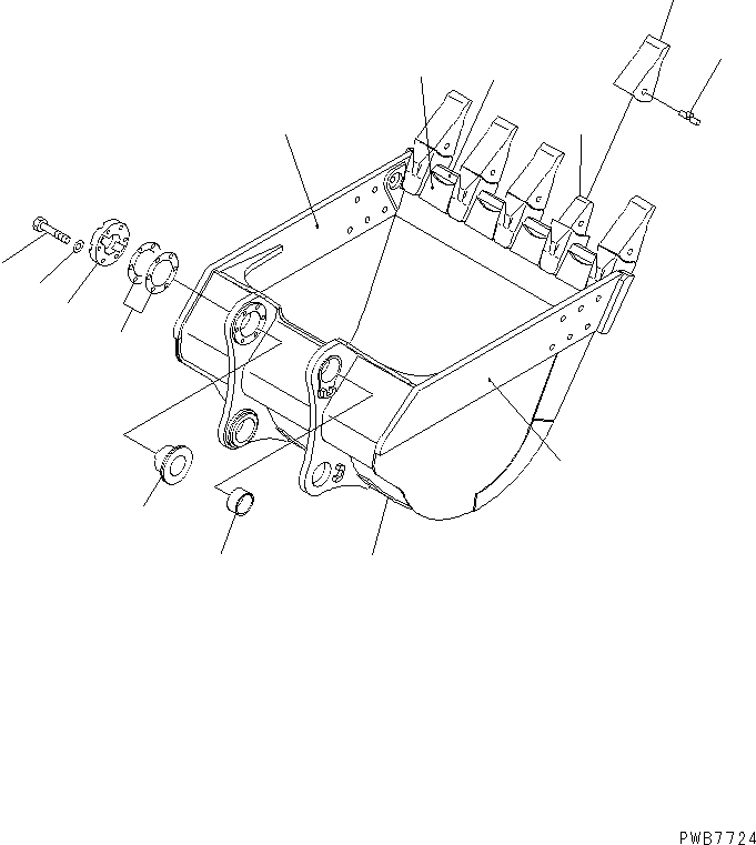 Схема запчастей Komatsu PC1250-8 - КОВШ .M¤ MM (ГОРИЗОНТАЛЬН. ПАЛЕЦ)(№-) РАБОЧЕЕ ОБОРУДОВАНИЕ