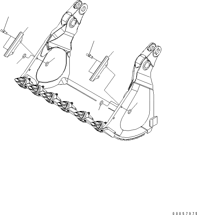 Схема запчастей Komatsu PC1250-8 - КОВШ .M (БОКОРЕЗЫ) (ДЛЯ НИЖН. РАЗГРУЗКА)(№-) РАБОЧЕЕ ОБОРУДОВАНИЕ