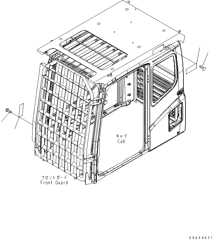 Схема запчастей Komatsu PC1250-8 - ПРЕДУПРЕЖДАЮЩ. МАРКИРОВКА (ДЛЯ ЗАЩИТЫ LV2) (ПЕРЕДН. ПОЛН. ЗАЩИТА И ВЕРХНЯЯ ЗАЩИТА) (АНГЛ.)(№7-) МАРКИРОВКА