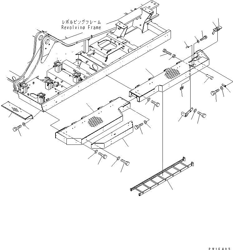 Схема запчастей Komatsu PC1250-8 - ЛЕВ. СТУПЕНИ (СТУПЕНИ)(№-) РАЗНОЕ