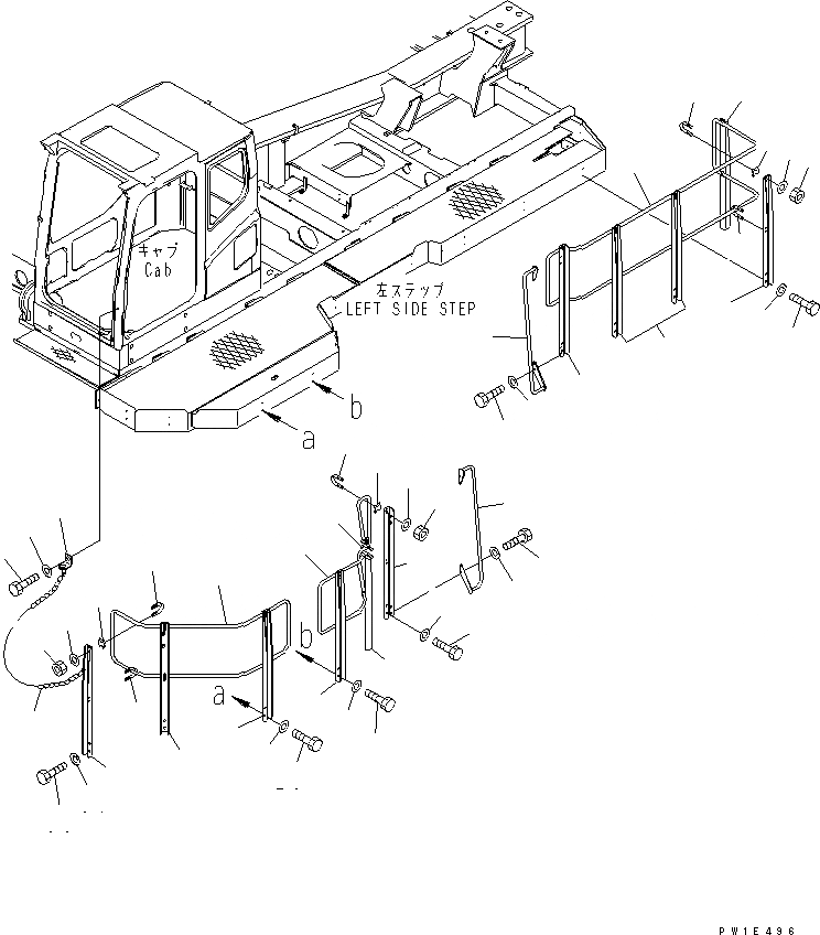 Схема запчастей Komatsu PC1250-8 - ЛЕВ. СТУПЕНИ (HANDRAIL)(№-) РАЗНОЕ