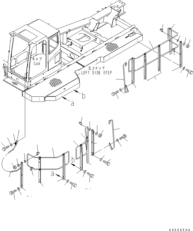 Схема запчастей Komatsu PC1250-8 - ЛЕВ. СТУПЕНИ (HANDRAIL)(№-) РАЗНОЕ