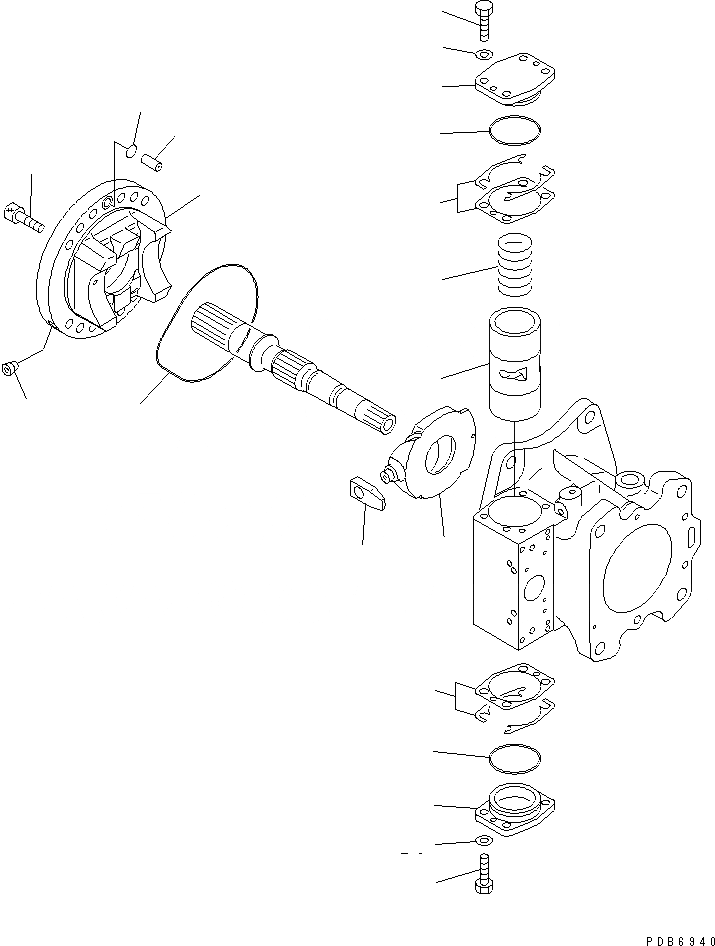 Схема запчастей Komatsu PC1250-8 - ОСНОВН. НАСОС (/) (N. НАСОС)(№-) ОСНОВН. КОМПОНЕНТЫ И РЕМКОМПЛЕКТЫ