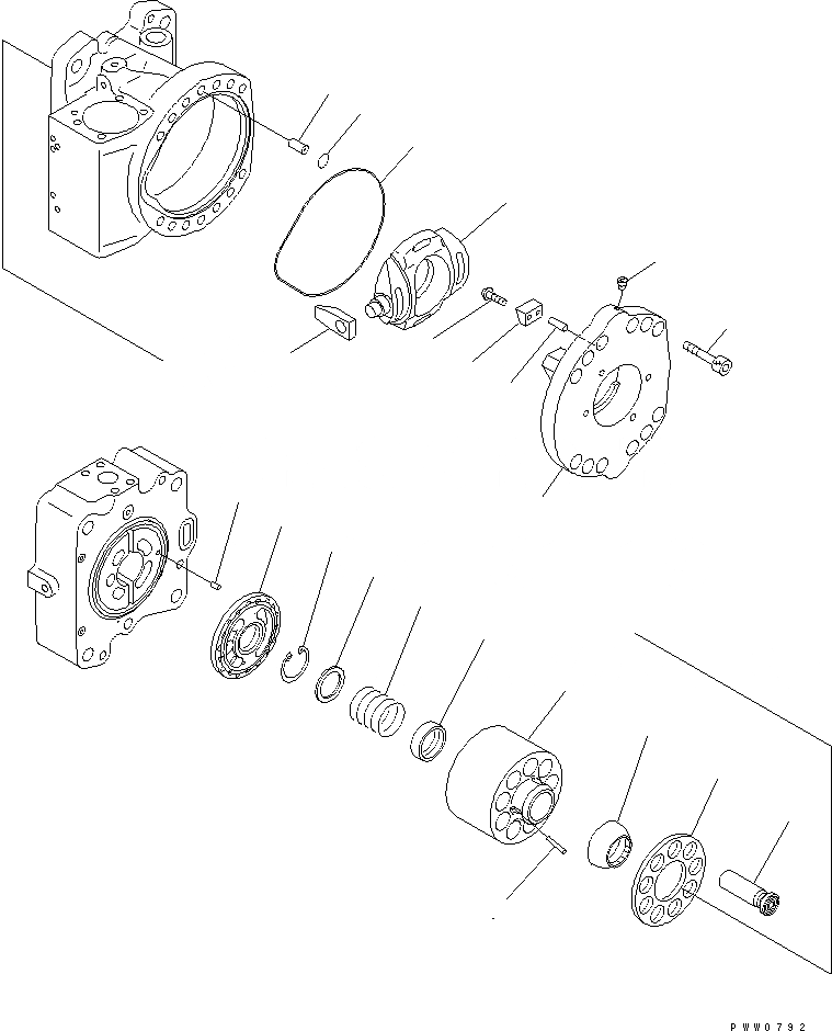 Схема запчастей Komatsu PC1250-8 - ОСНОВН. НАСОС (/) (N. НАСОС)(№-) ОСНОВН. КОМПОНЕНТЫ И РЕМКОМПЛЕКТЫ