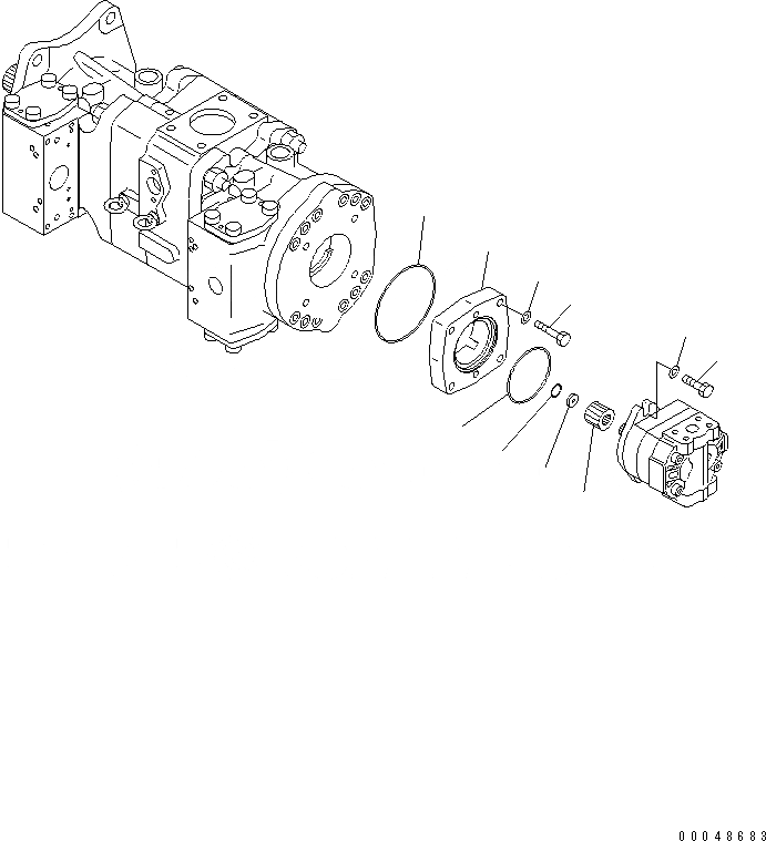 Схема запчастей Komatsu PC1250-8 - ОСНОВН. НАСОС (/) (N. НАСОС)(№-) ОСНОВН. КОМПОНЕНТЫ И РЕМКОМПЛЕКТЫ