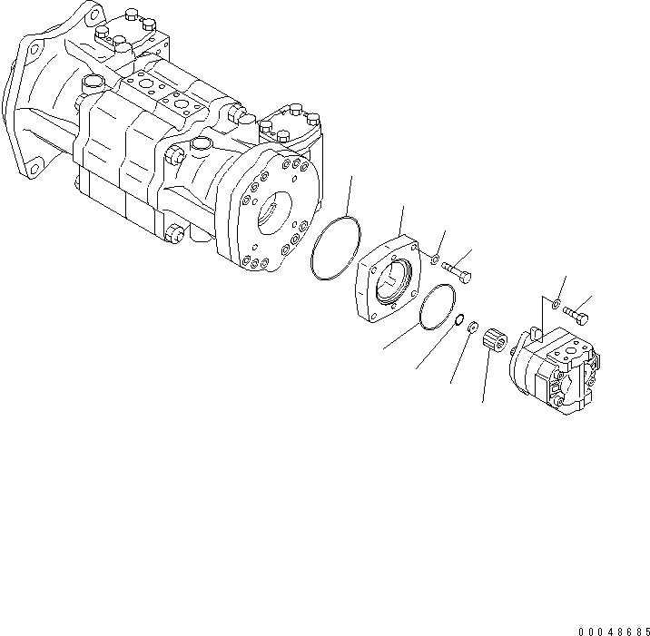 Схема запчастей Komatsu PC1250-8 - ОСНОВН. НАСОС (/) (N. НАСОС)(№-) ОСНОВН. КОМПОНЕНТЫ И РЕМКОМПЛЕКТЫ