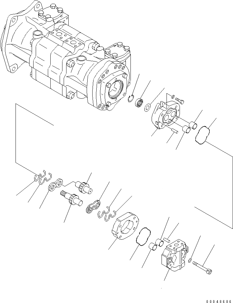 Схема запчастей Komatsu PC1250-8 - ОСНОВН. НАСОС (/) (N. НАСОС)(№-) ОСНОВН. КОМПОНЕНТЫ И РЕМКОМПЛЕКТЫ