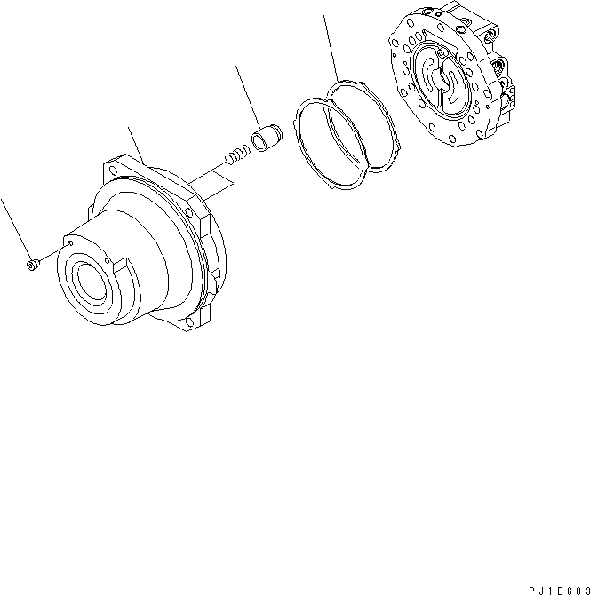 Схема запчастей Komatsu PC1250-8 - МОТОР ХОДА (КОРПУС И ЗАДН. КРЫШКА)(№-) ОСНОВН. КОМПОНЕНТЫ И РЕМКОМПЛЕКТЫ