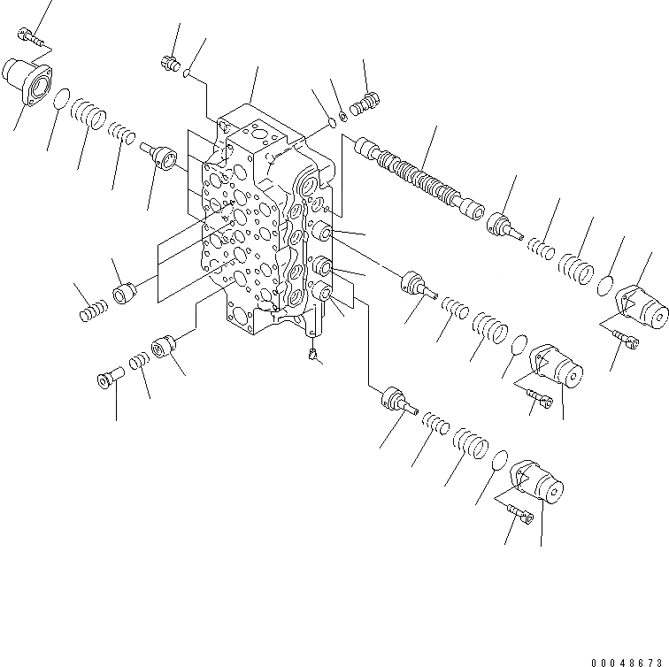 Схема запчастей Komatsu PC1250-8 - ОСНОВН. КЛАПАН (/) (4-Х СЕКЦИОНН.) (NO.)(№-) ОСНОВН. КОМПОНЕНТЫ И РЕМКОМПЛЕКТЫ