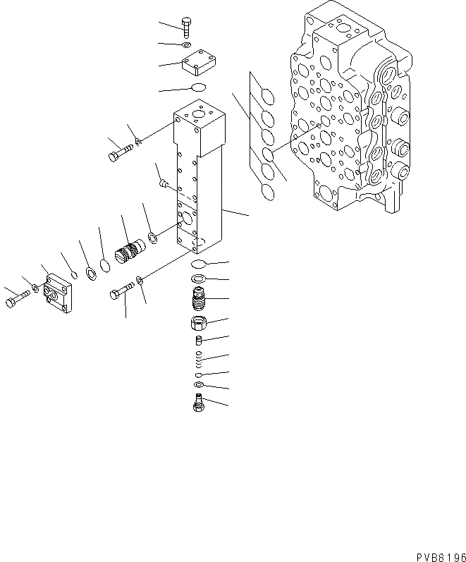 Схема запчастей Komatsu PC1250-8 - ОСНОВН. КЛАПАН (/) (4-Х СЕКЦИОНН.) (NO.)(№-) ОСНОВН. КОМПОНЕНТЫ И РЕМКОМПЛЕКТЫ