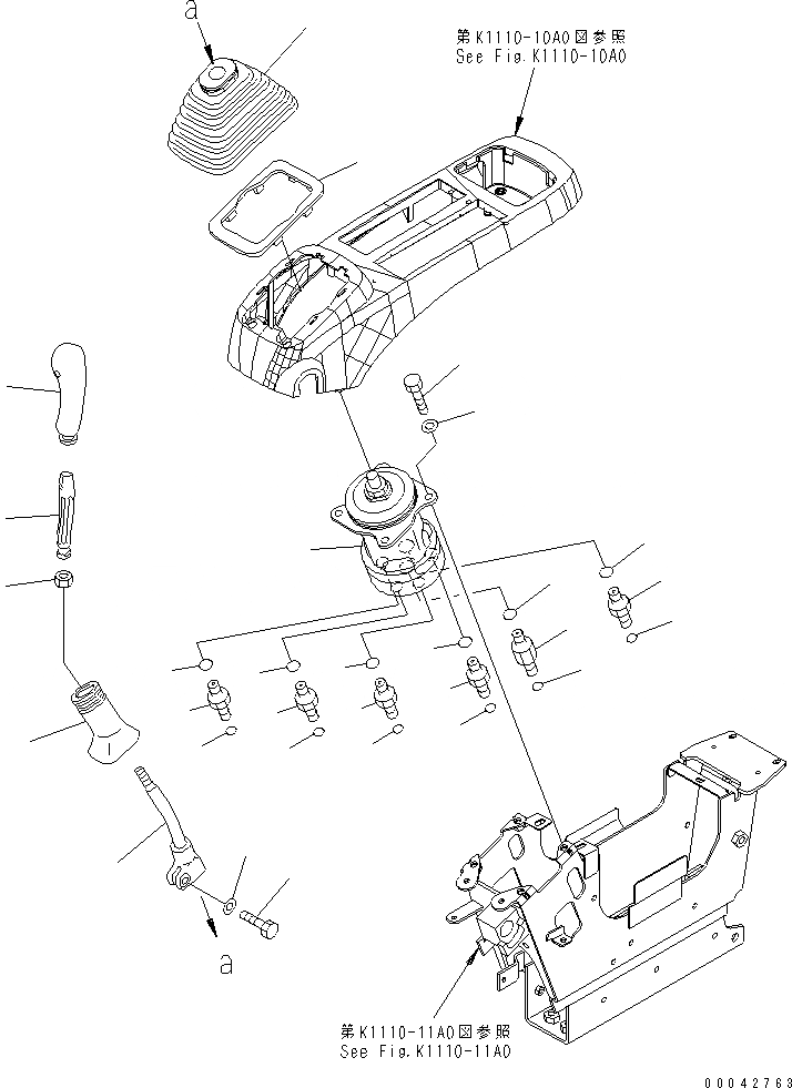 Схема запчастей Komatsu PC1250LC-8 - ПОЛ FRANE (РЫЧАГ И КЛАПАН) (ЛЕВ.)(№-) КАБИНА ОПЕРАТОРА И СИСТЕМА УПРАВЛЕНИЯ
