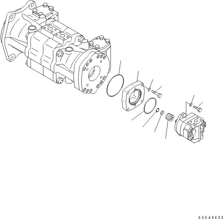 Схема запчастей Komatsu PC1250LC-8 - ОСНОВН. НАСОС (/) (N. НАСОС)(№-) ОСНОВН. КОМПОНЕНТЫ И РЕМКОМПЛЕКТЫ