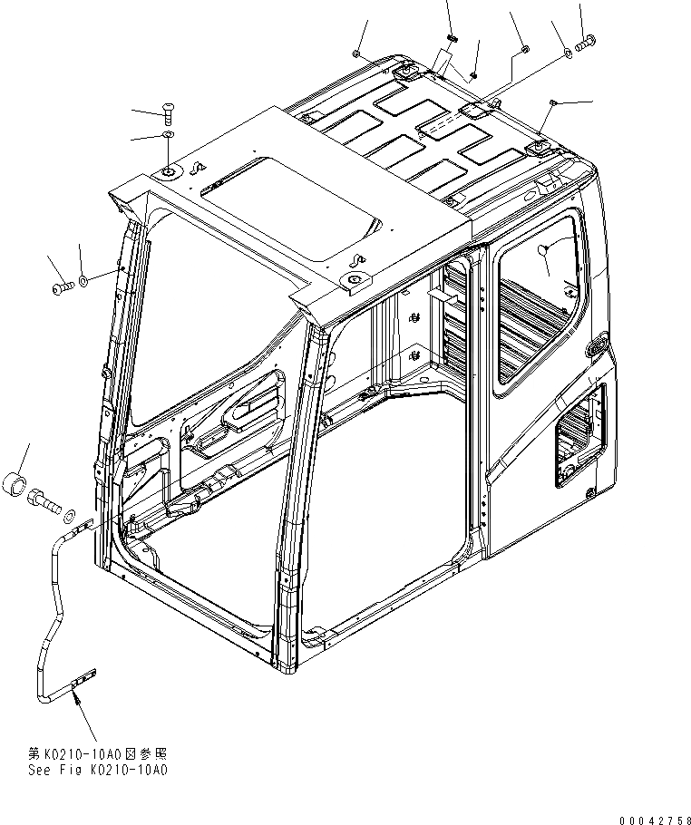 Схема запчастей Komatsu PC1250SP-8 - КАБИНА (БОЛТ) (КАРЬЕРН. СПЕЦИФ-Я)(№-) КАБИНА ОПЕРАТОРА И СИСТЕМА УПРАВЛЕНИЯ