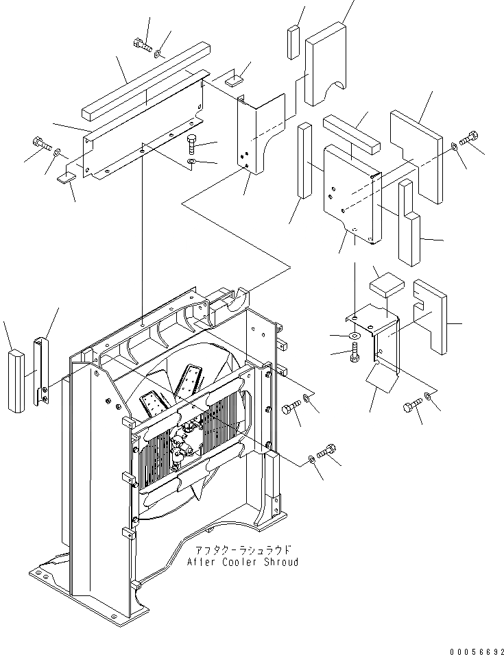 Схема запчастей Komatsu PC1250-8R - ОХЛАЖД-Е (ПОСЛЕОХЛАДИТЕЛЬ) (COVER)(№-) СИСТЕМА ОХЛАЖДЕНИЯ