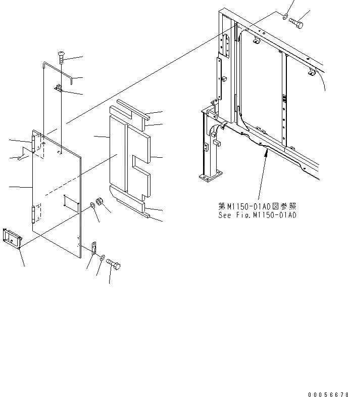 Схема запчастей Komatsu PC1250-8R - ПЕРЕГОРОДКА. (КАБИНА) (COVER) (/)(№-) ЧАСТИ КОРПУСА