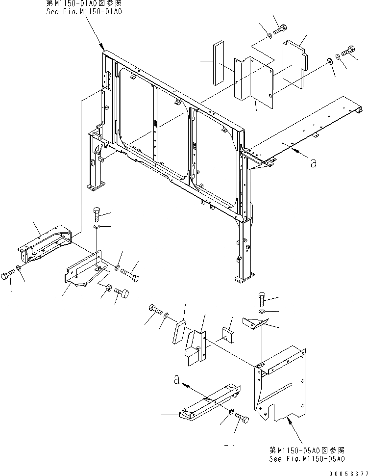 Схема запчастей Komatsu PC1250-8R - ПЕРЕГОРОДКА. (КАБИНА) (COVER) (/)(№-) ЧАСТИ КОРПУСА