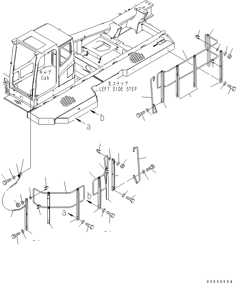 Схема запчастей Komatsu PC1250-8R - ЛЕВ. СТУПЕНИ (HANDRAIL)(№-) РАЗНОЕ