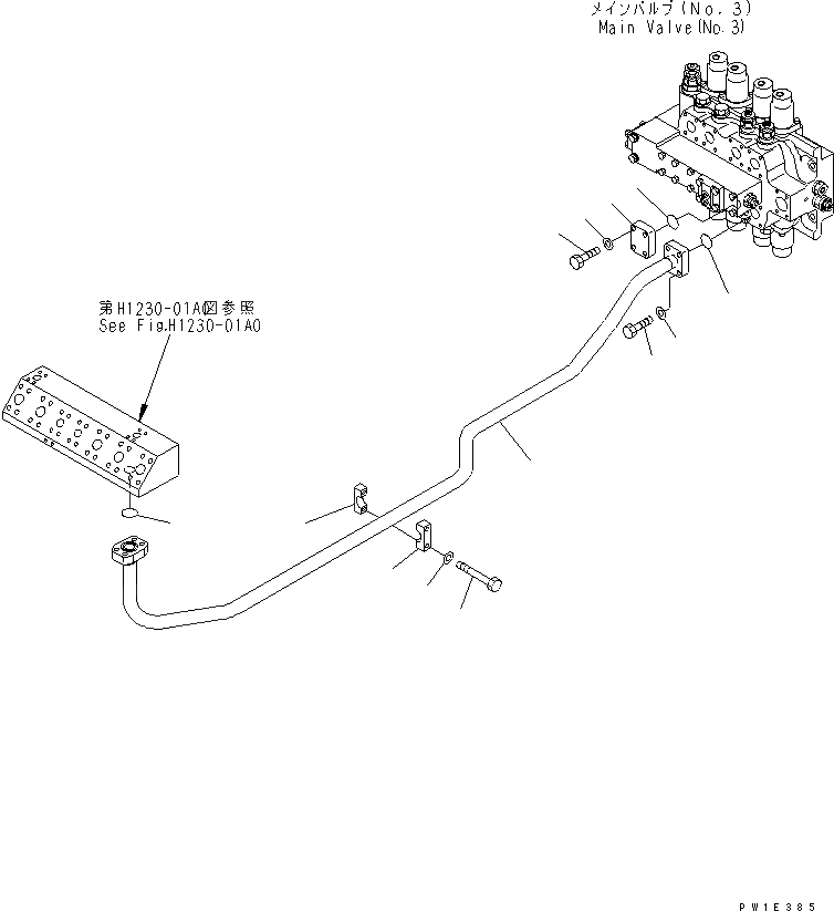 Схема запчастей Komatsu PC1250SP-8R - КЛАПАН ПОДАЮЩ. ТРУБЫ (КОВШ) (NO. КЛАПАН)(№-) ГИДРАВЛИКА