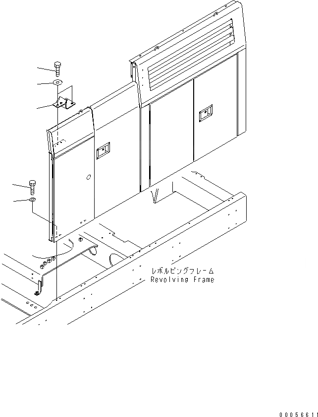 Схема запчастей Komatsu PC1250-8R - ЛЕВ. COVER(№-) ЧАСТИ КОРПУСА