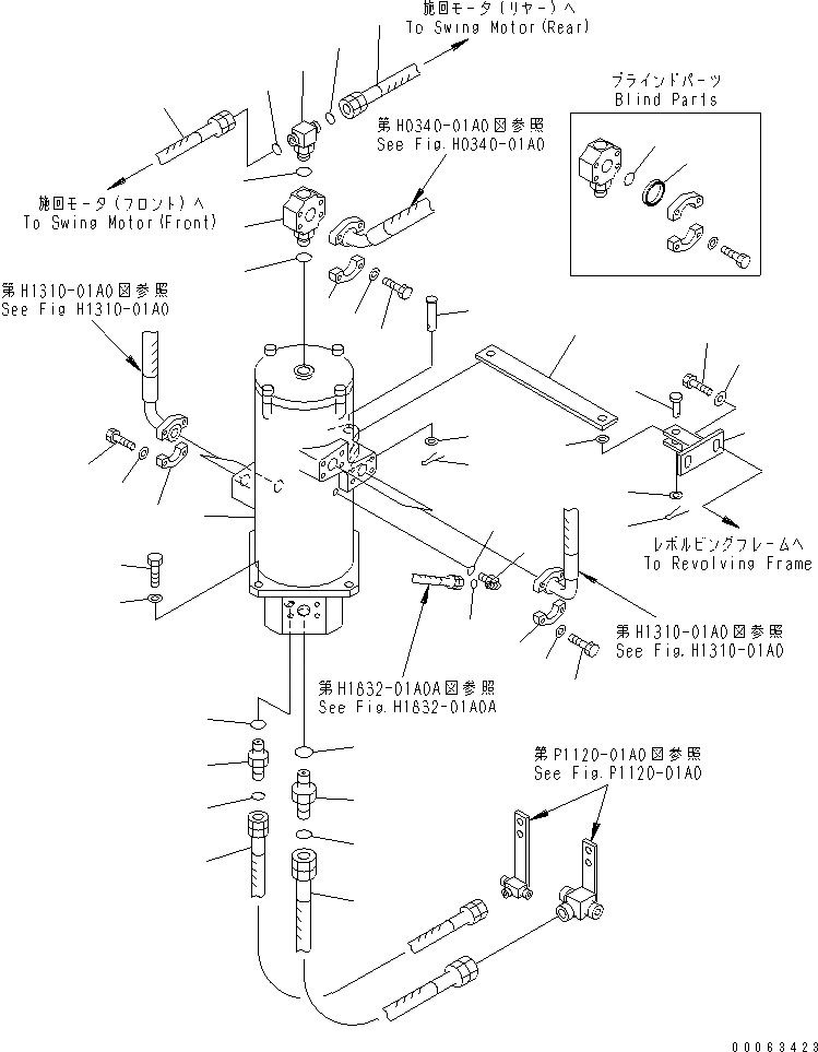 Схема запчастей Komatsu PC1250-8R - ПОВОРОТНОЕ СОЕДИНЕНИЕ(№7-) ПОВОРОТН. КРУГ И КОМПОНЕНТЫ