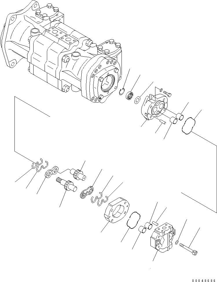 Схема запчастей Komatsu PC1250-8R - ОСНОВН. НАСОС (/) (N. НАСОС)(№-) ОСНОВН. КОМПОНЕНТЫ И РЕМКОМПЛЕКТЫ