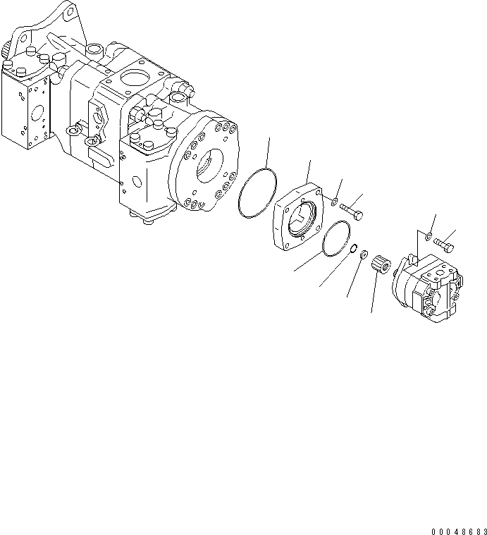 Схема запчастей Komatsu PC1250SP-8R - ОСНОВН. НАСОС (/) (N. НАСОС)(№-) ОСНОВН. КОМПОНЕНТЫ И РЕМКОМПЛЕКТЫ